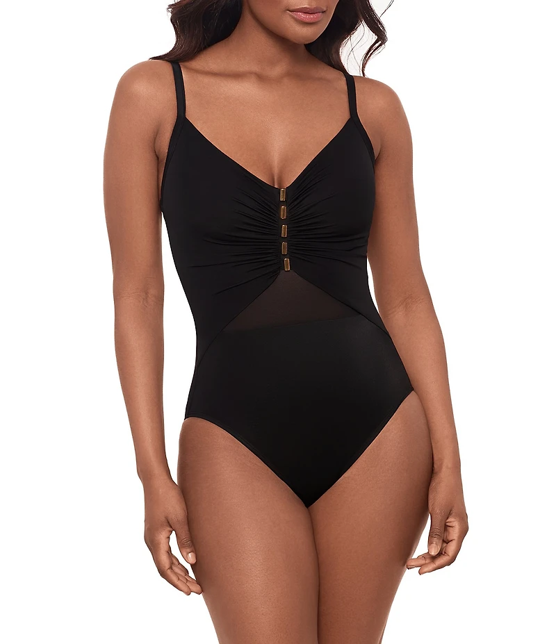 Miraclesuit Network News Maripos Underwire Bra Tank One Piece Swimsuit