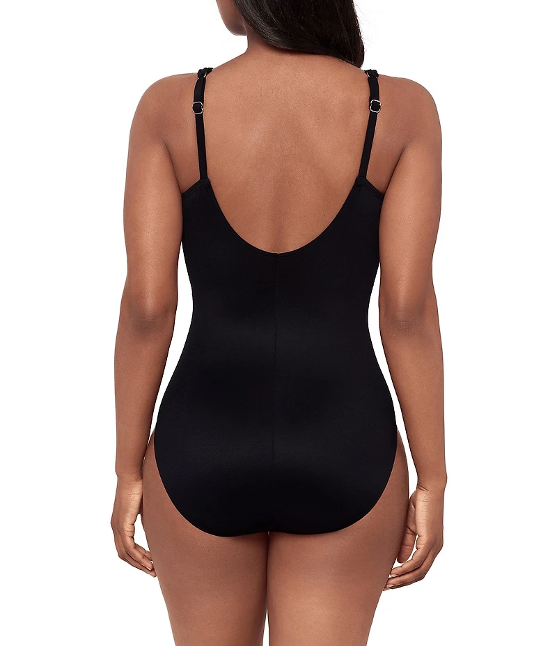 Miraclesuit Ombra Fiore Siren V-Neck Underwire Surplice One Piece Swimsuit