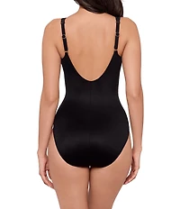 Miraclesuit Ombre Fiore Sanibel Floral Underwire Bra Surplice One Piece Swimsuit