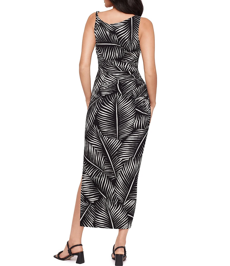 Miraclesuit Palmera Scoop Neck Sleeveless Knotted Waist Maxi Bodycon Dress