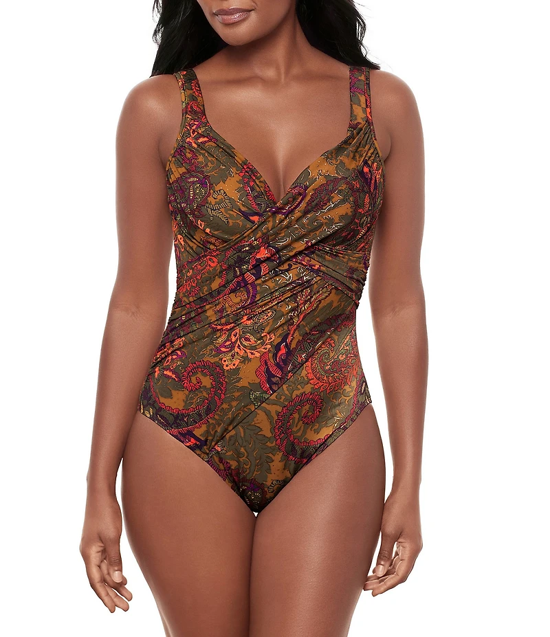 Miraclesuit Perissa Revele V-Neck Underwire Bra Surplice One Piece Swimsuit