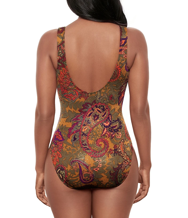Miraclesuit Perissa Revele V-Neck Underwire Bra Surplice One Piece Swimsuit