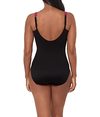 Miraclesuit Petali Rosa Siren Scoop Neck Underwire Surplice One Piece Swimsuit
