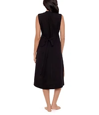 Miraclesuit Pleated Sleeveless Button Front Beach Dress Swim Cover-Up