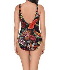 Miraclesuit Pluma Orla Crossover Plunge Neck One Piece Swimsuit
