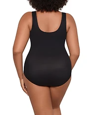 Miraclesuit Plus Size Illusionists Crossover Mesh Inset One Piece Swimsuit