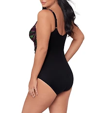 Miraclesuit Plus Size Light Show Oceanus V-Neck Underwire Surplice One Piece Swimsuit