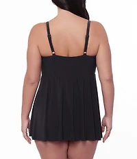 Miraclesuit Plus Size Solid Adora Underwire V-Neck One Piece Swim Dress
