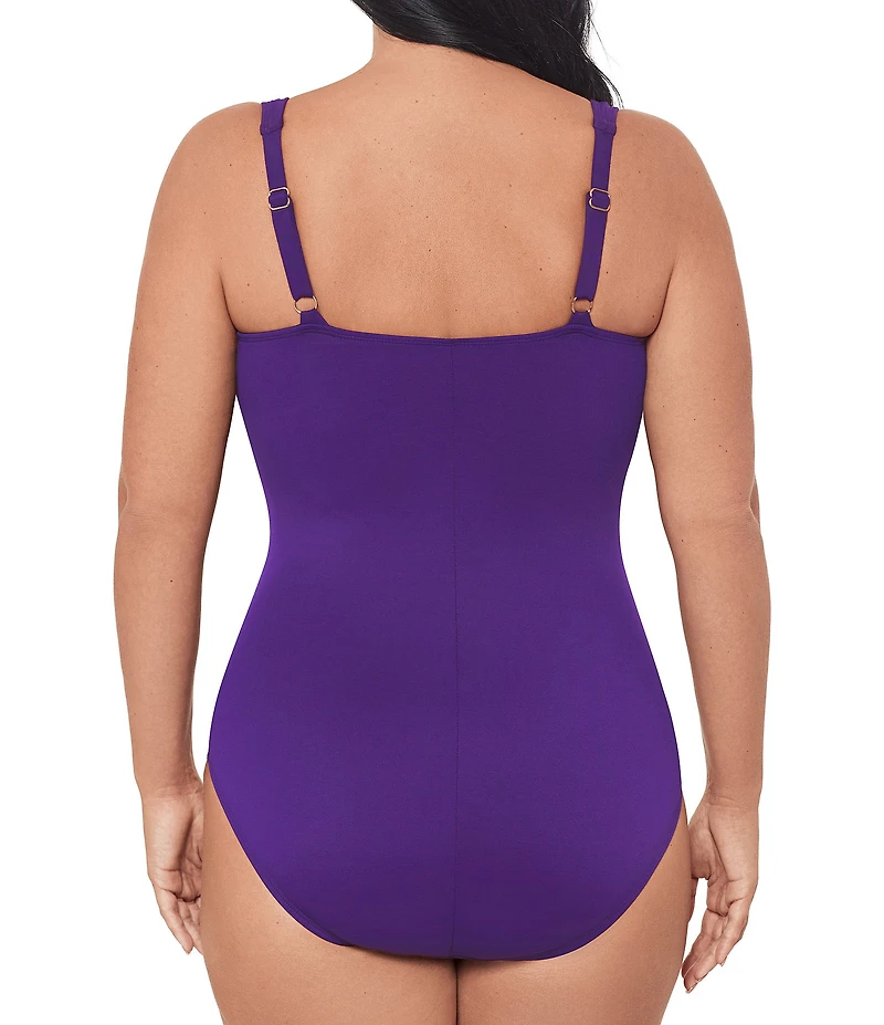 Miraclesuit Plus Size Solid Must Haves Sanibel Sweetheart Underwire Bra Tank One Piece Swimsuit