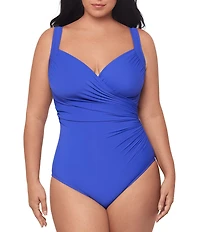 Miraclesuit Plus Size Solid Must Haves Sanibel Sweetheart Underwire Bra Tank One Piece Swimsuit