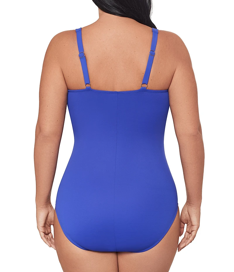 Miraclesuit Plus Size Solid Must Haves Sanibel Sweetheart Underwire Bra Tank One Piece Swimsuit