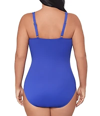 Miraclesuit Plus Size Solid Must Haves Sanibel Sweetheart Underwire Bra Tank One Piece Swimsuit