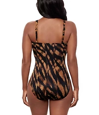 Miraclesuit Raya De Safari Europa Asymmetrical Halter Underwire One Piece Swimsuit