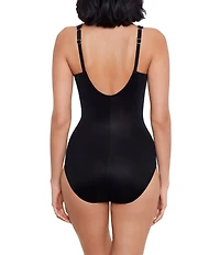 Miraclesuit Razzle Dazzle Siren Solid DD-Cup Size Underwire Bra Surplice One Piece Swimsuit