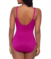 Miraclesuit Razzle Dazzle Siren Underwire Shaping V-Neck One Piece Swimsuit