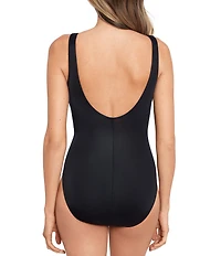 Miraclesuit Razzle Dazzle Surplice V-Neck Zip Front One Piece Swimsuit