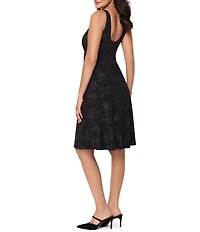 Miraclesuit Remi Printed Crew Neck Sleeveless Knotted Fit & Flare Dress