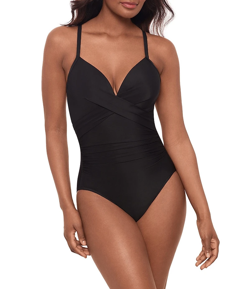Miraclesuit Rock Solid Captivate Sweetheart Criss-Cross Back Underwire One Piece Swimsuit