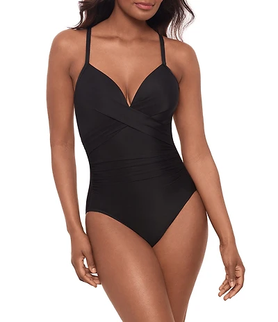 Miraclesuit Rock Solid Captivate Sweetheart Criss-Cross Back Underwire One Piece Swimsuit