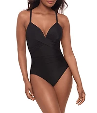 Miraclesuit Rock Solid Captivate Sweetheart Criss-Cross Back Underwire One Piece Swimsuit