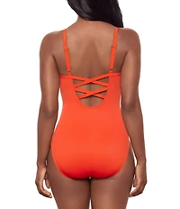 Miraclesuit Rock Solid Captivate Sweetheart Criss-Cross Back Underwire One Piece Swimsuit