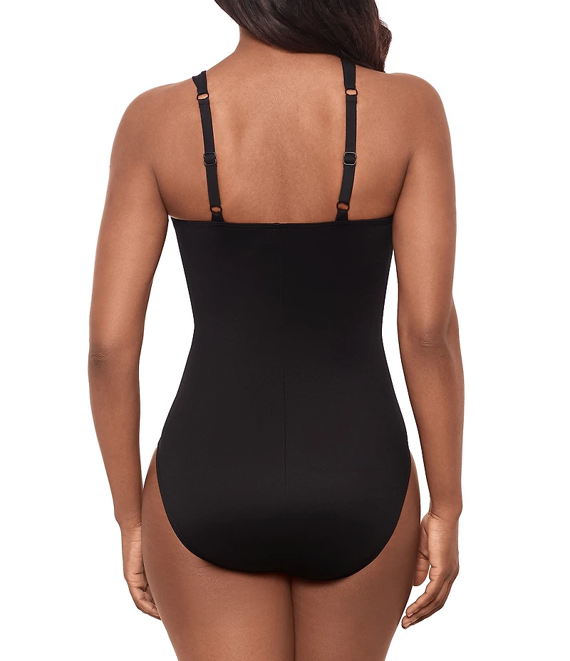 Miraclesuit Rock Solid Europa Asymmetrical Neck Underwire Bra One Piece Swimsuit