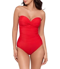 Miraclesuit Rock Solid Madrid Sweetheart Neck Underwire Bandeau One Piece Swimsuit