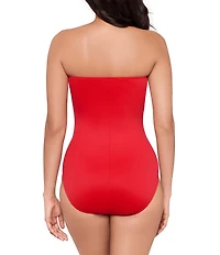 Miraclesuit Rock Solid Madrid Sweetheart Neck Underwire Bandeau One Piece Swimsuit