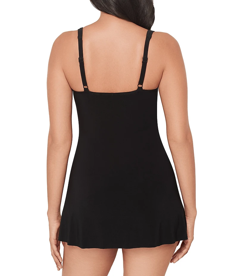 Miraclesuit Rock Solid Orla Square Neck Underwire Bra Swim Dress