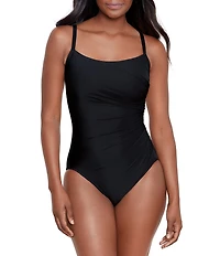 Miraclesuit Rock Solid Starr Square Neck Underwire One Piece Swimsuit