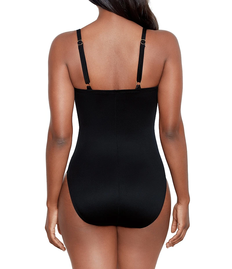 Miraclesuit Rock Solid Starr Square Neck Underwire One Piece Swimsuit