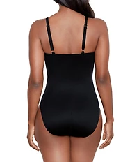 Miraclesuit Rock Solid Starr Square Neck Underwire One Piece Swimsuit