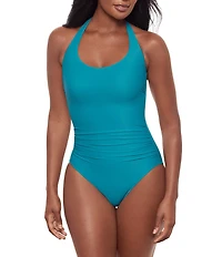 Miraclesuit Rock Solid Utopia Halter Tie Neck Underwire One Piece Swimsuit