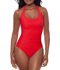 Miraclesuit Rock Solid Utopia Halter Tie Neck Underwire One Piece Swimsuit