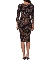 Miraclesuit Rory Boat Neck 3/4 Sleeve Knee Length Shaping Dress