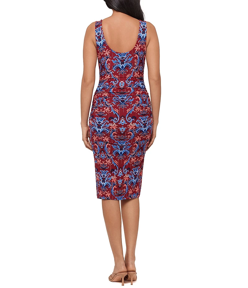Miraclesuit Rouge Eclat Regi Scoop Neck Sleeveless Midi Shaping Dress
