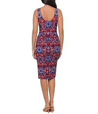 Miraclesuit Rouge Eclat Regi Scoop Neck Sleeveless Midi Shaping Dress