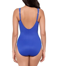 Miraclesuit Sanibel Surplice V-Neck Underwire Shirred One Piece Swimsuit