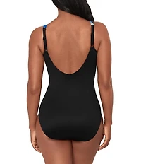 Miraclesuit Secret Garden Oceanus V-Neck Surplice One Piece Swimsuit