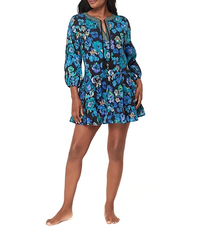 Miraclesuit Secret Garden Tiered Ruffle A-Line Dress Swim Cover-Up