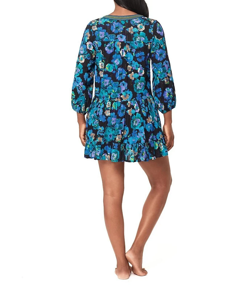 Miraclesuit Secret Garden Tiered Ruffle A-Line Dress Swim Cover-Up
