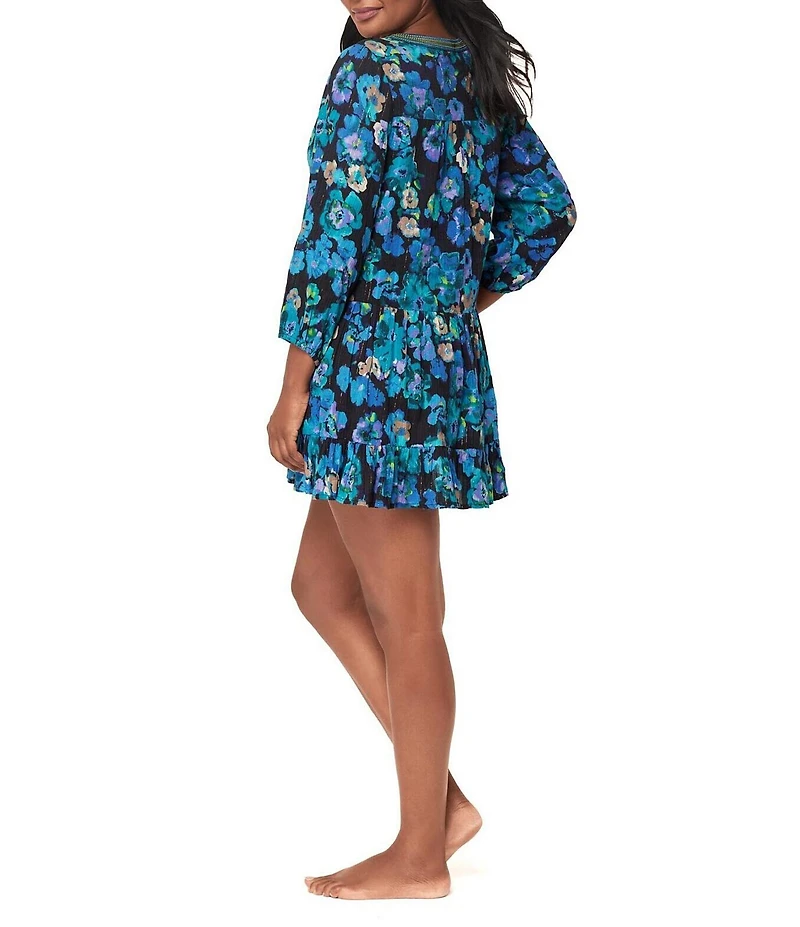 Miraclesuit Secret Garden Tiered Ruffle A-Line Dress Swim Cover-Up