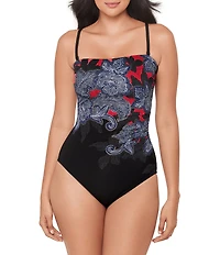 Miraclesuit Steel Magnolias Avanti Hidden Underwire Bandeau One Piece Swimsuit