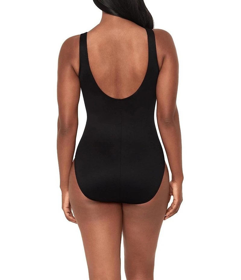 Miraclesuit Steel Magnolias Regatta Bateau High Neck One Piece Swimsuit