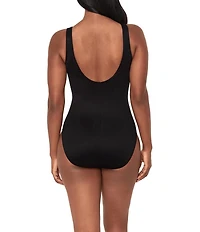 Miraclesuit Steel Magnolias Regatta Bateau High Neck One Piece Swimsuit