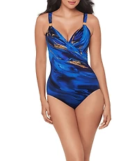 Miraclesuit Stellar Nova Siren Underwire Surplice One Piece Swimsuit