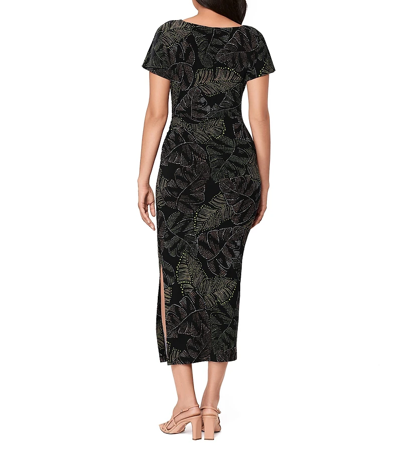 Miraclesuit Stellar Palma Sami Boat Neck Short Sleeve Shaping Midi Dress