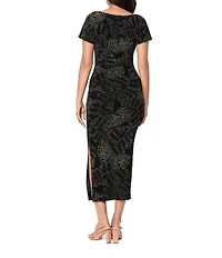 Miraclesuit Stellar Palma Sami Boat Neck Short Sleeve Shaping Midi Dress
