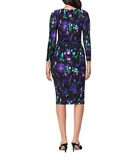 Miraclesuit Suri Violetta Scoop Neck Long Sleeve Shirred Bodycon Dress