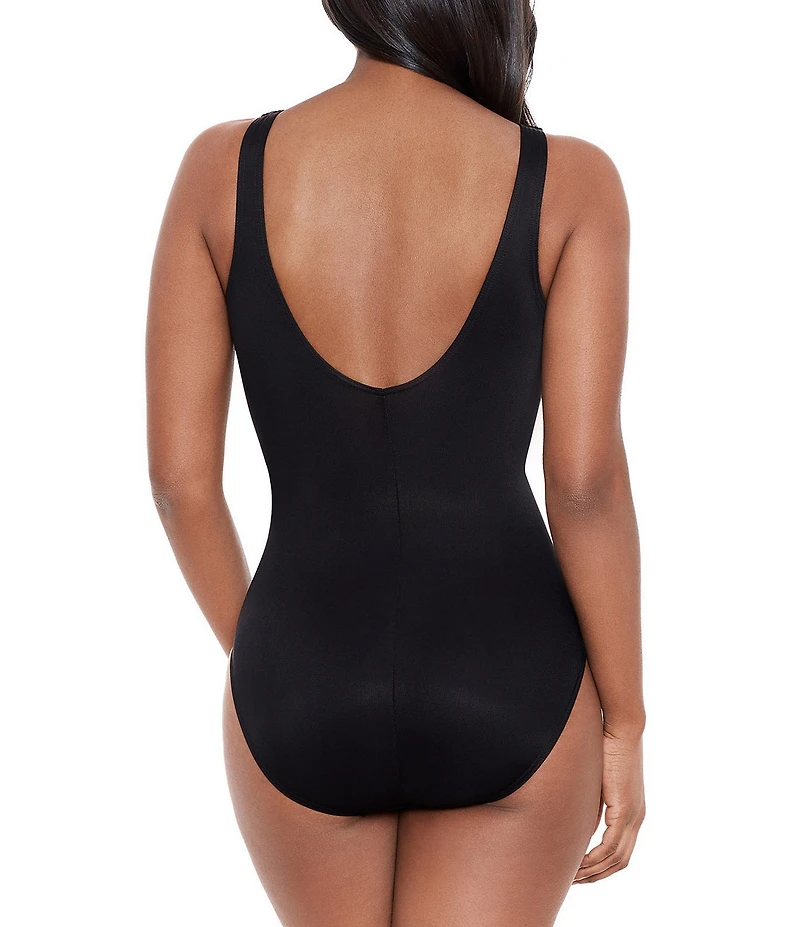 Miraclesuit Twisted Sisters Esmeralda Solid Surplice Neck Underwire Bra One Piece Swimsuit